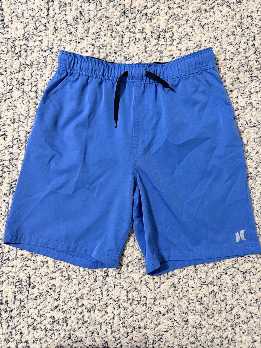 Hurley Blue Kids Shorts with Black Drawstring